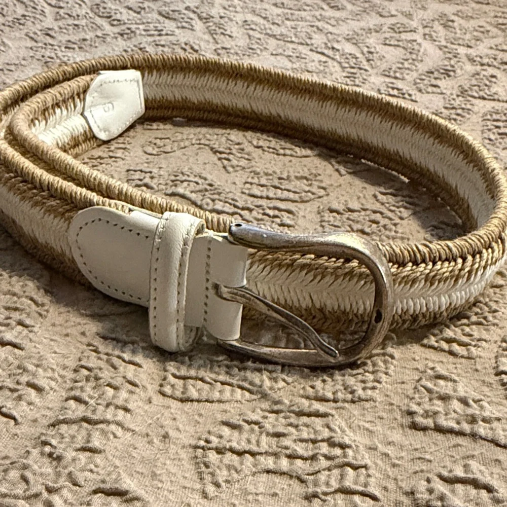 Alero Sport Stretch White and Tan Belt